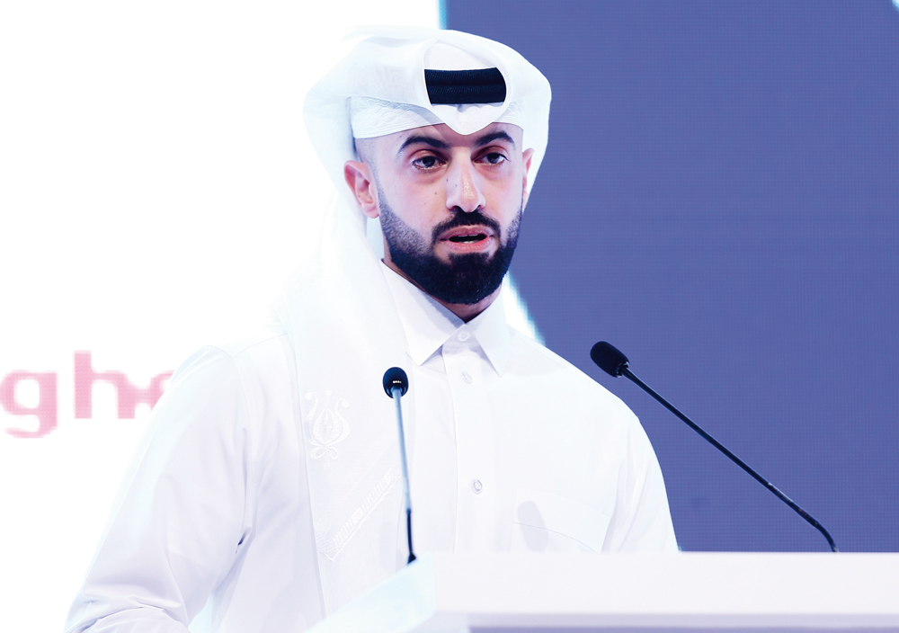 Ahmad Saeed Al Kuwari addressing a session at the ‘3rd Recycling Towards Sustainability Conference & Exhibition’ yesterday. PIC: Amr Diab 