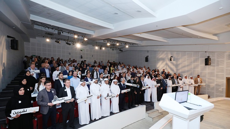 Journalists and participants observe a minute silence in honour of Shireen Abu Akleh during a commemorate event yesterday.