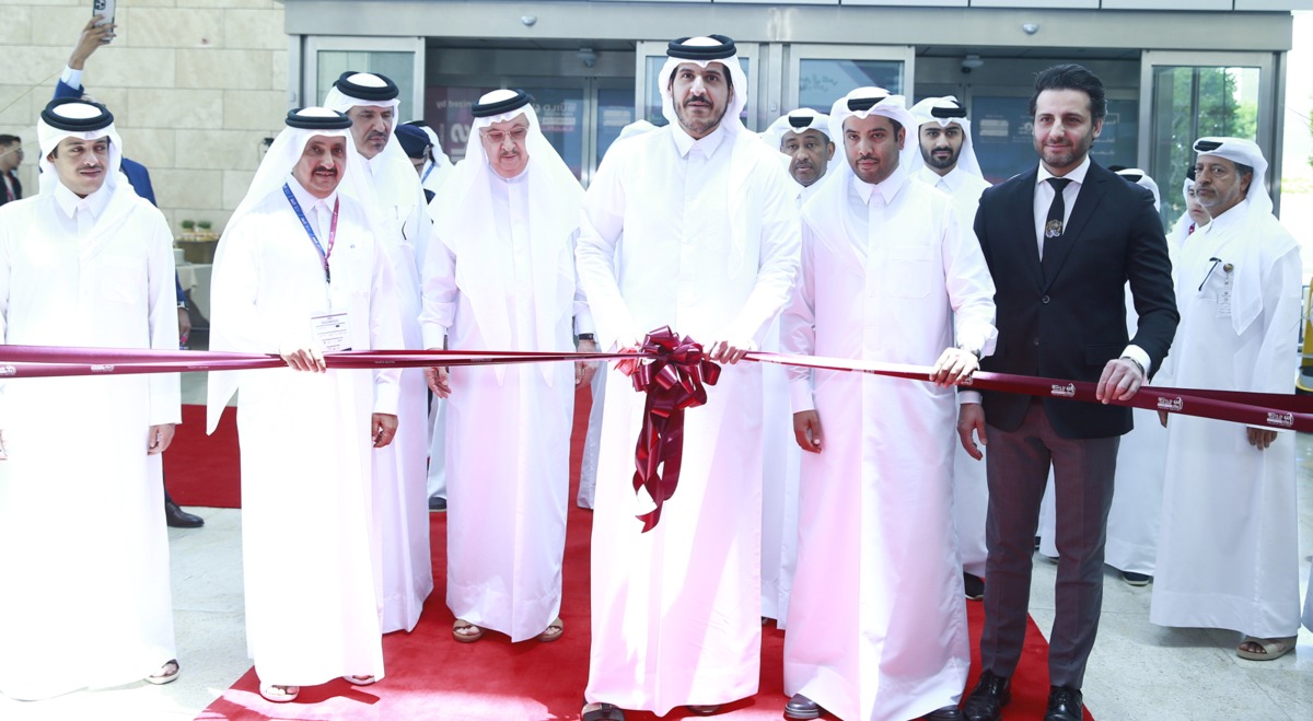 Minister of Commerce and Industry, H E Sheikh Mohammed bin Hamad bin Qassim Al Abdullah Al Thani with other dignitaries and officials during the inauguration of BYH 2023 at QNCC, yesterday. Pic: Rajan Vadakkemuriyil