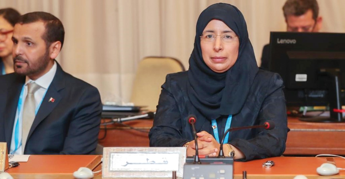 Minister of Public Health H E Dr. Hanan Mohammed Al Kuwari attending Council of Arab Ministers for Health session in Geneva. 
