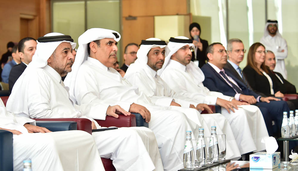 QU President Dr. Hassan Al Derham (third left), GTA President Ahmed bin Issa Al Mohannadi (second left) during an event to announce the new minor in taxation at in the College of Business and Economics at QU. 