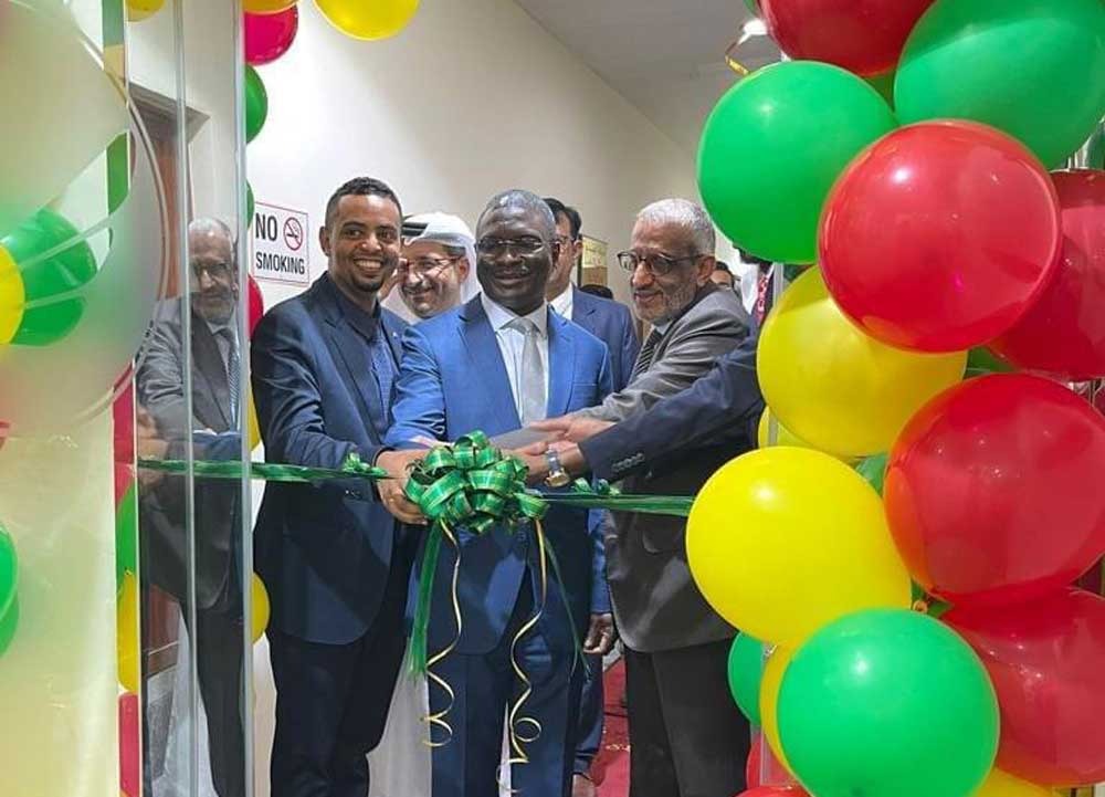 Ambassador of South Africa H E Ghulam Hoosein Asmal (R), Ambassador of Nigeria H E Yakubu Abdullahi Ahmed (C), and Ethiopian Airlines’ Qatar Country Manager Surafel Saketa (L)