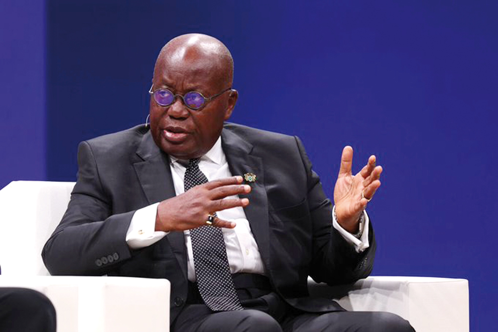 President of Ghana Nana Akufo-Addo speaking during  a session of Qatar Economic Forum.