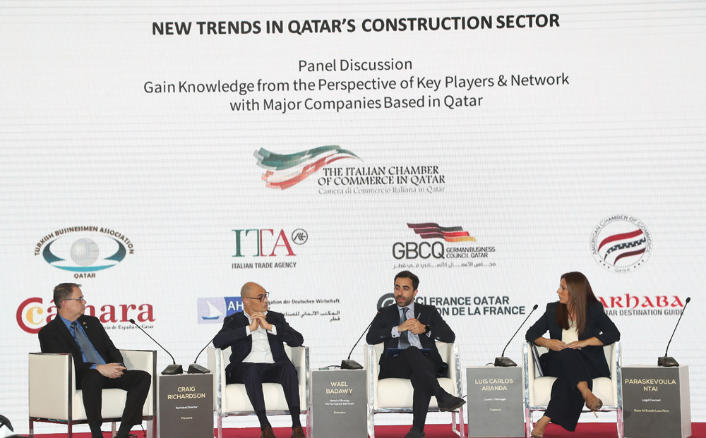 Experts during the panel discussion entitled ‘New trends in Qatar Construction Sector’, yesterday.