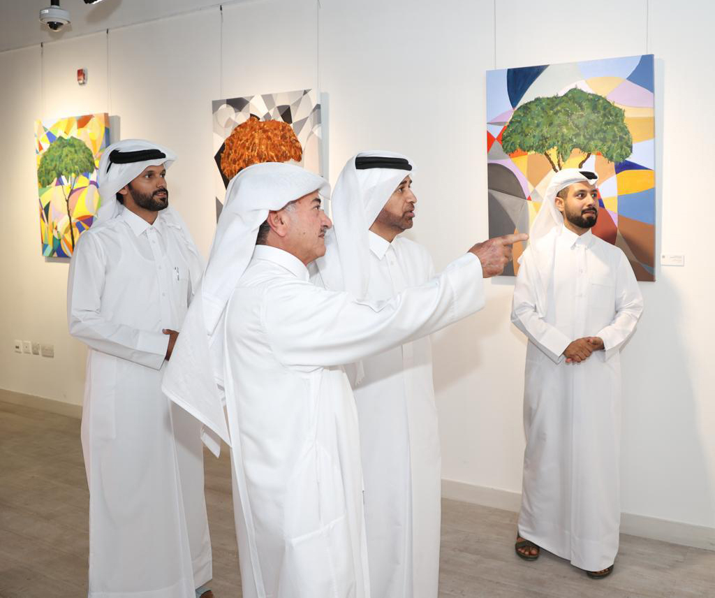 Katara General Manager, Prof. Dr. Khalid bin Ibrahim Al Sulaiti (second right) with other officials and artists during the inauguration of the exhibition.