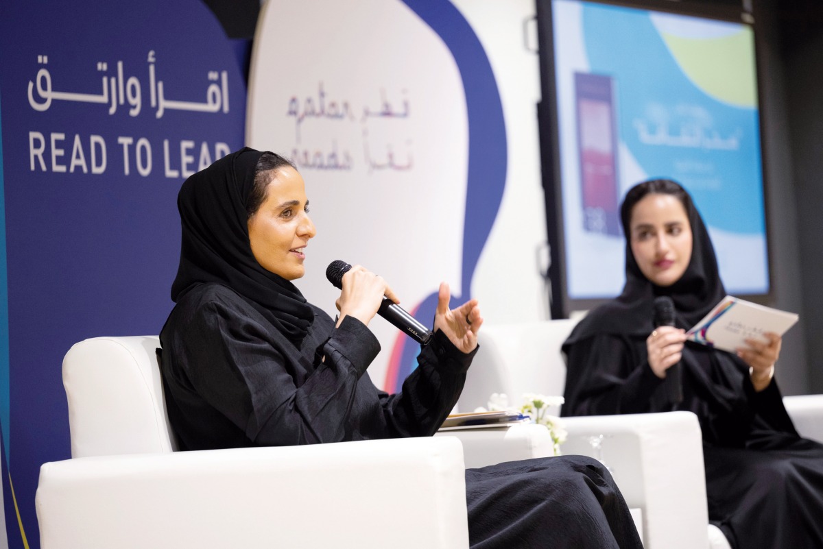 Chairperson of Qatar Museums H E Sheikha Al Mayassa bint Hamad bin Khalifa Al Thani speaking at Qatar National Library’s ‘Read to Lead’ event.