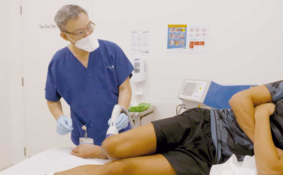 Dr. Aston Ngai during a therapy session.