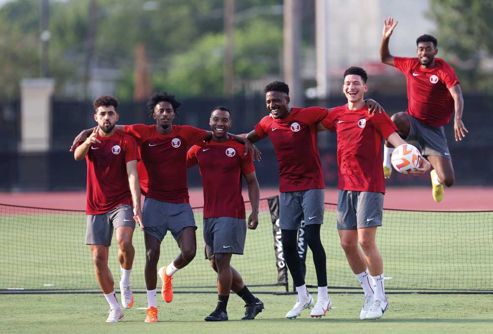 Qatar players during a training session in the US.