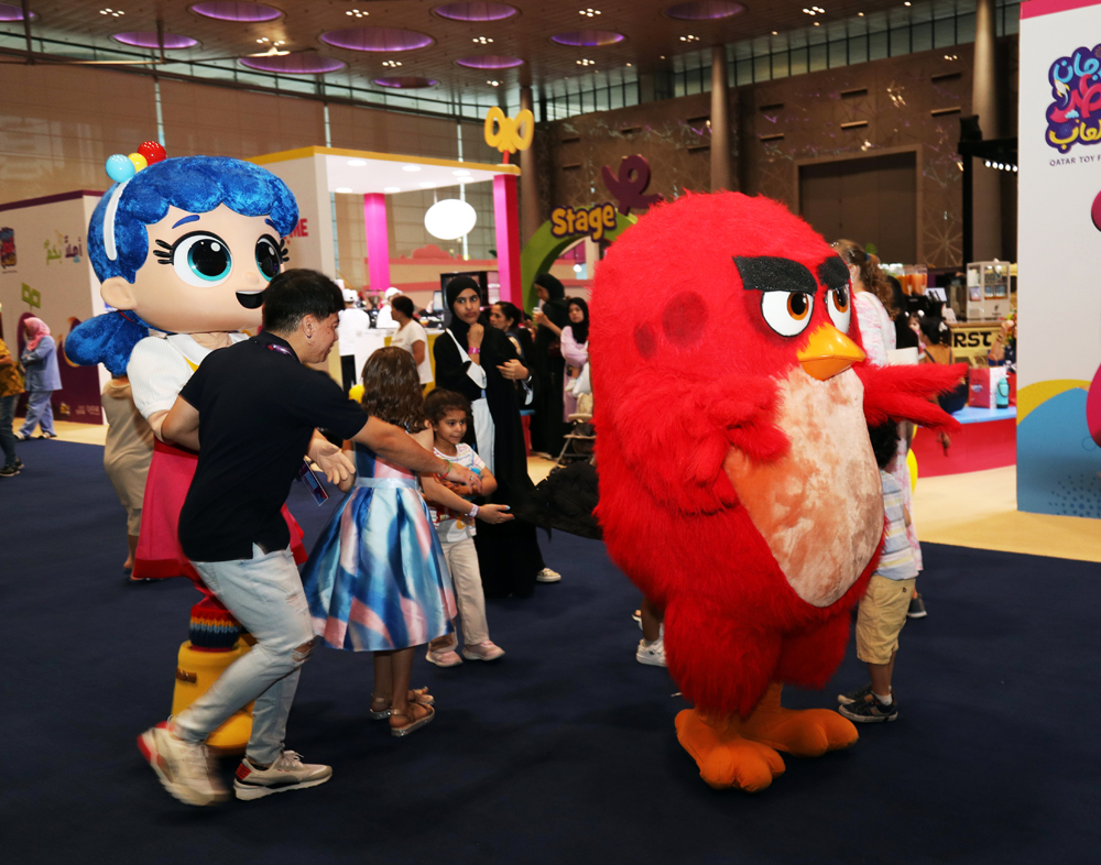 Children playing with various toy characters during the Qatar Toy festival being held at the DECC. Pic: Salim Matramkot/The Peninsula