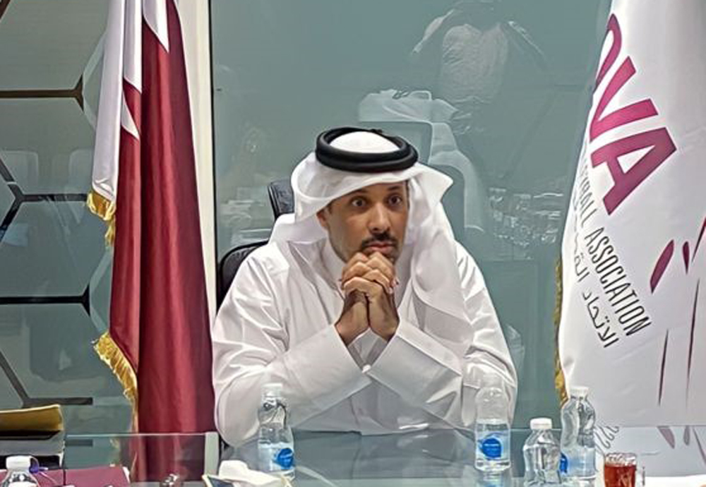 Qatar Volleyball Association President Ali Ghanem Al Kuwari during the Organising Committee meeting yesterday.  