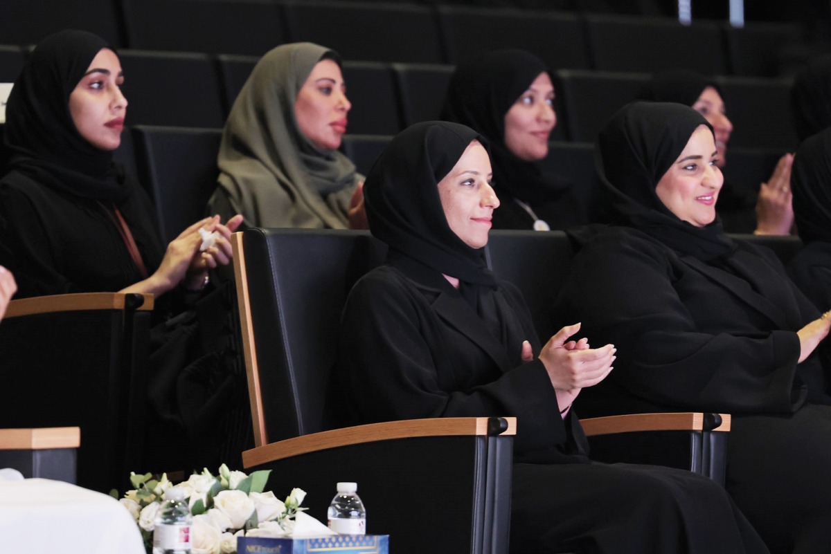 Minister of Education and Higher Education H E Buthaina bint Ali Al Jabr Al Nuaimi with other official during the graduation ceremony of ‘Good Start’ initiative and the Tamheen programme.