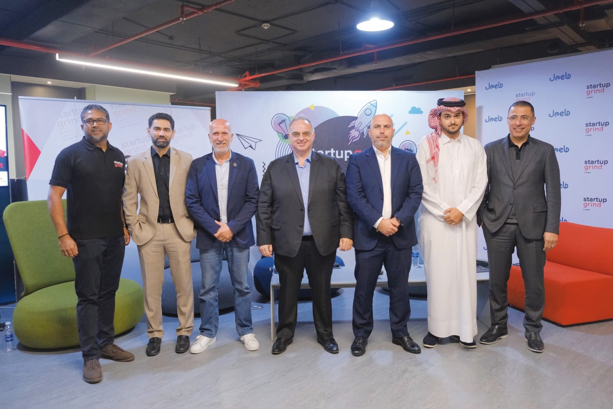 Panelists pose for a group photo during the event entitled ‘Unveiling the Future: Empowering Qatar’s Startups with AI’ organised by Startup Grind Doha chapter.