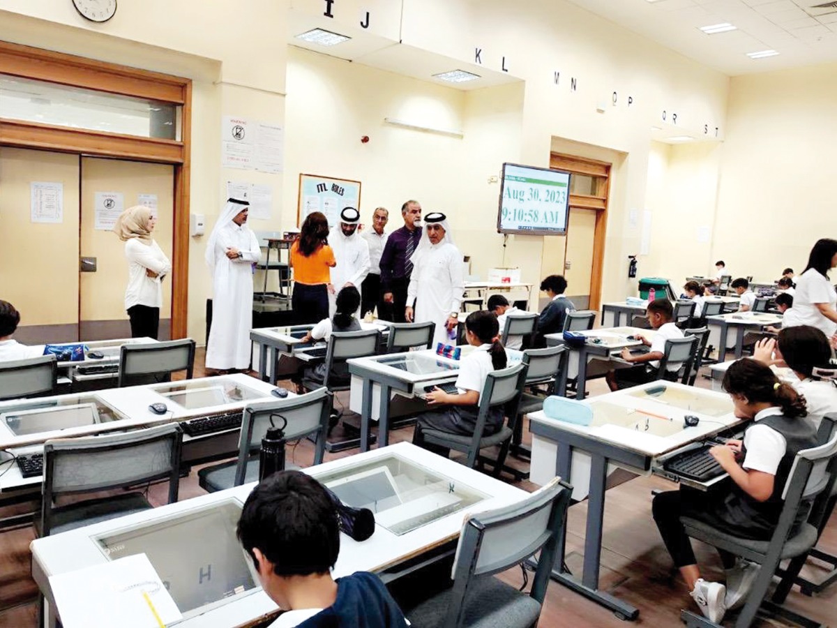 Undersecretary of the Ministry of Education and Higher Education Dr. Ibrahim bin Saleh Al Nuaimi during his visit to a school.