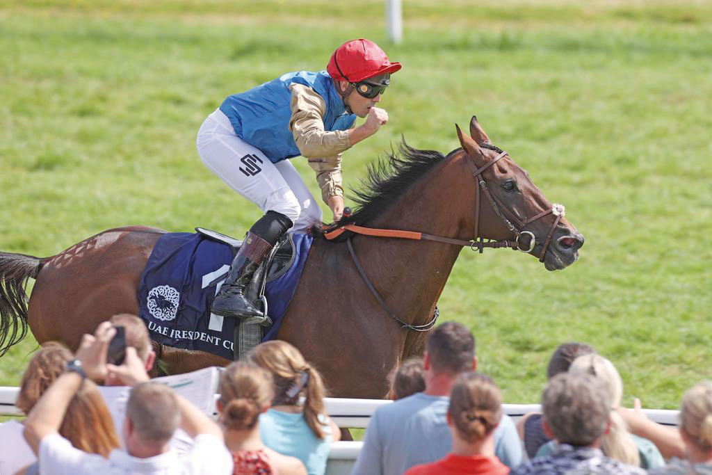 Soufiane Saadi on Jabalah celebrates after the win. 

