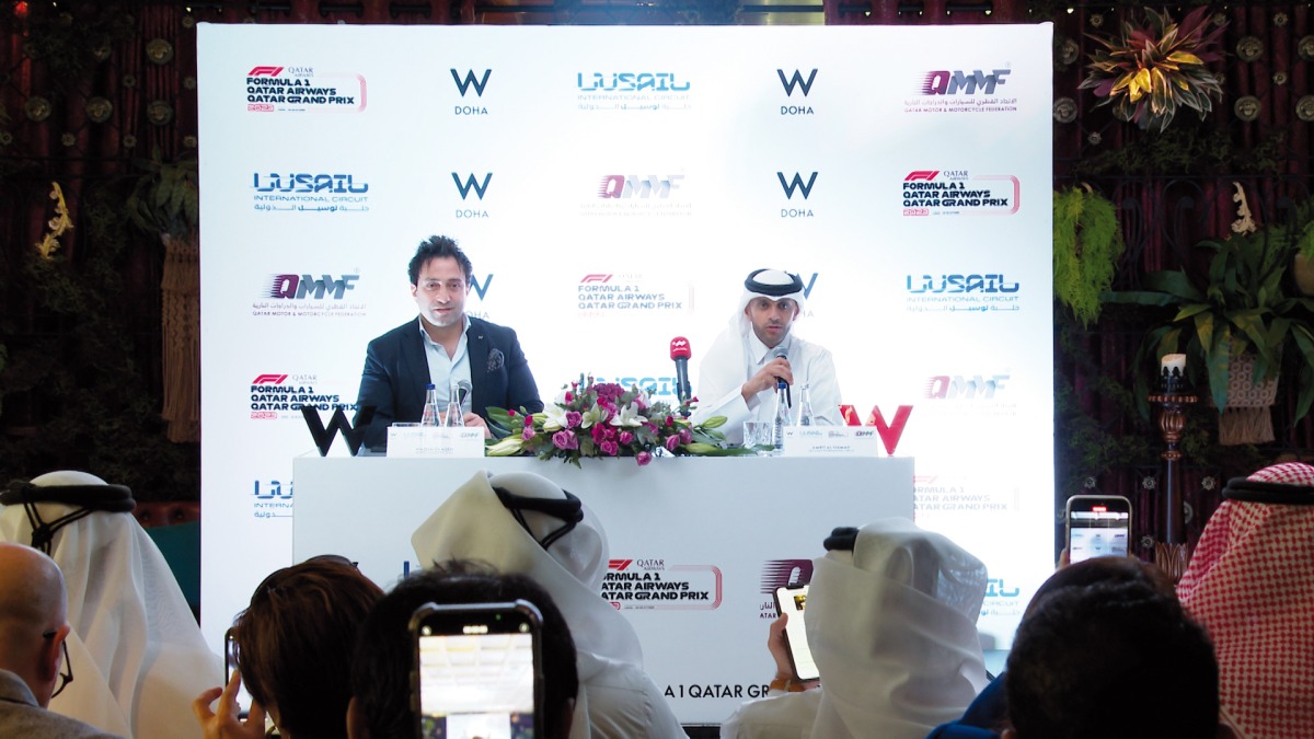 General Manager of W Doha Wassim Daageh (left), and CEO of LIC and QMMF Executive Director Amro Al Hamad during the press conference yesterday.