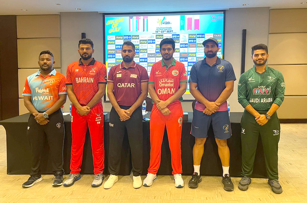 The captains of the participating teams pose for a group picture yesterday.