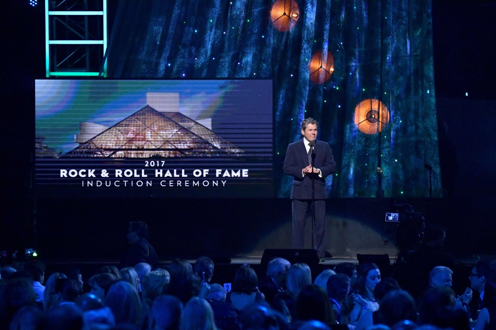 (FILES) Founder of Rolling Stone Magazine and Rock and Roll Hall of Fame Founder, Jann Wenner speaks onstage onstage at the 32nd Annual Rock & Roll Hall Of Fame Induction Ceremony at Barclays Center on April 7, 2017 in New York City. (Photo by Mike Coppola / GETTY IMAGES NORTH AMERICA / AFP)
