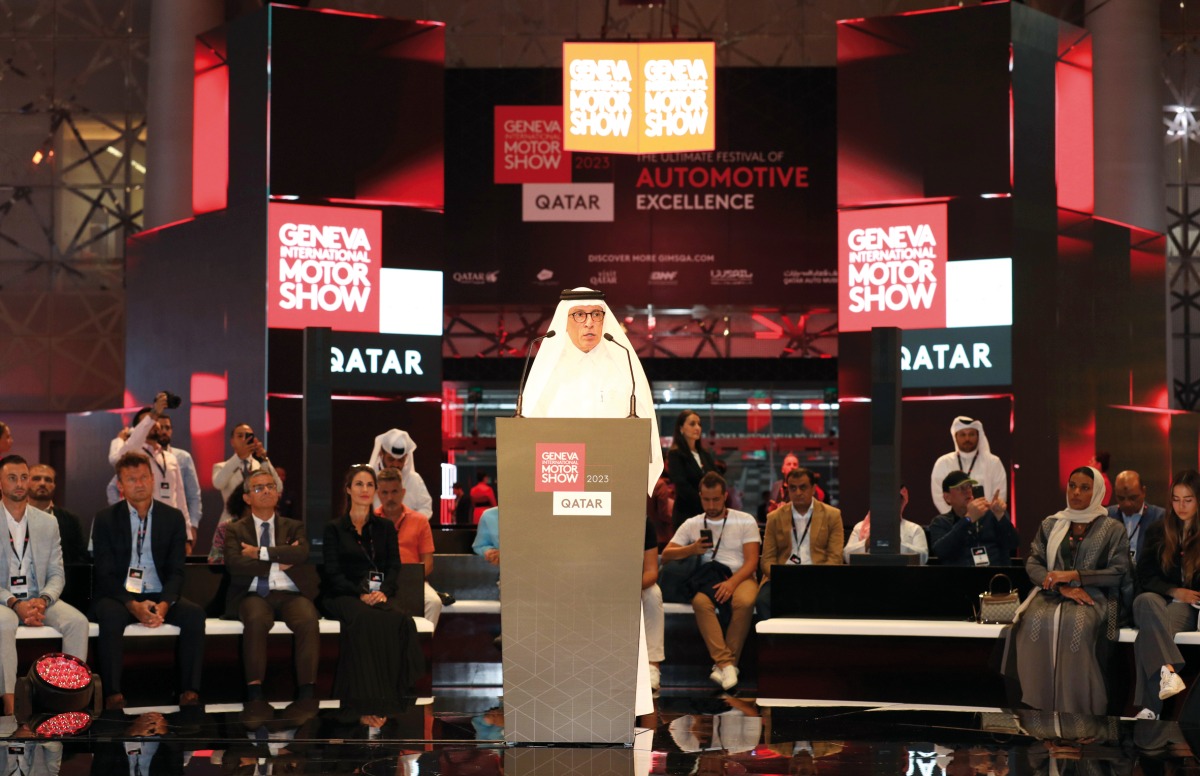 Qatar Airways Group CEO and Chairman of Qatar Tourism H E Akbar Al Baker addressing the media at the Geneva International Motor Show (GIMS) Qatar yesterday. Pic: Salim Matramkot/The Peninsula