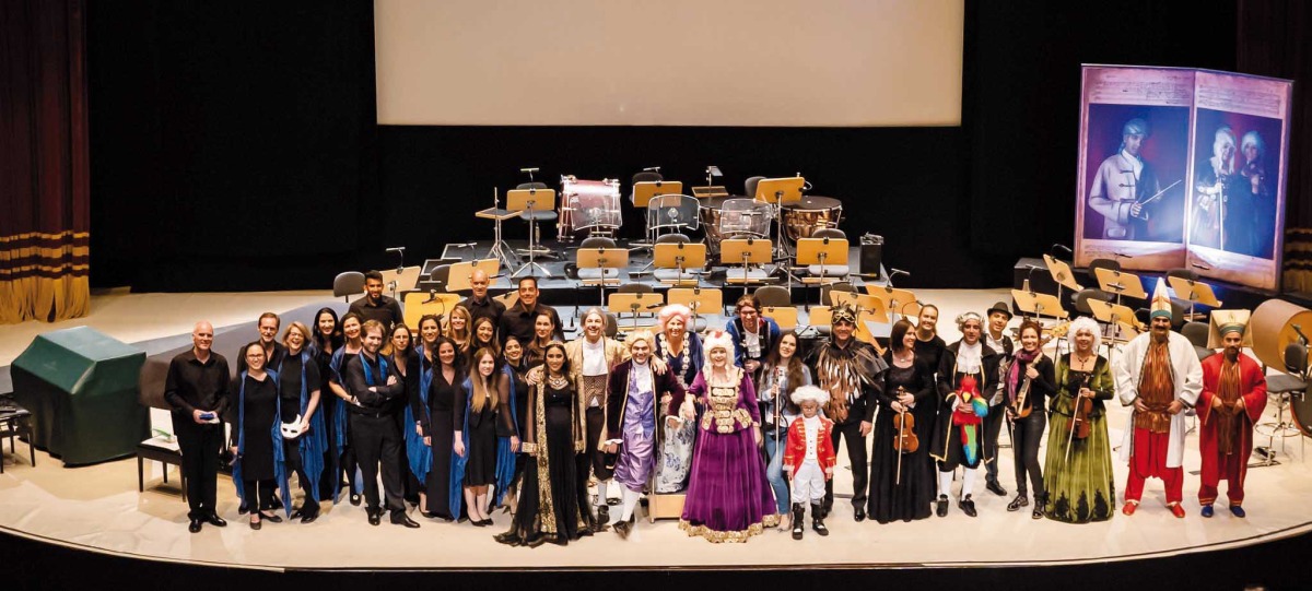 A file photo of “Mozart: A Musical Sitcom” concert at its premiere in 2019.