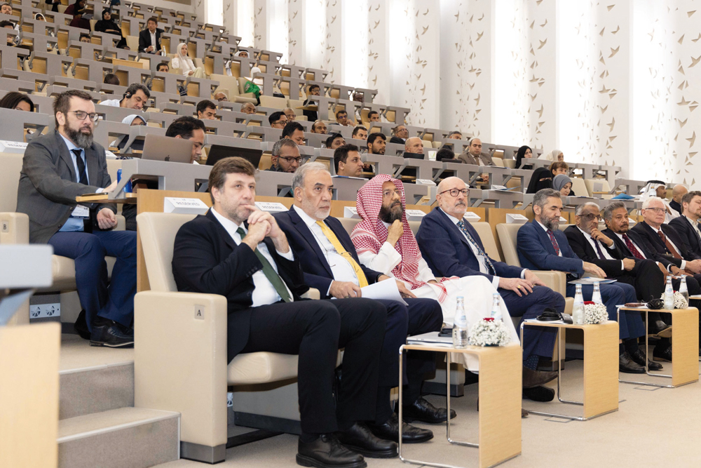 Officials and dignitaries attending the 6th International Conference on Islamic Finance organised by HBKU’s College of Islamic Studies at Education City’s Minaretein.