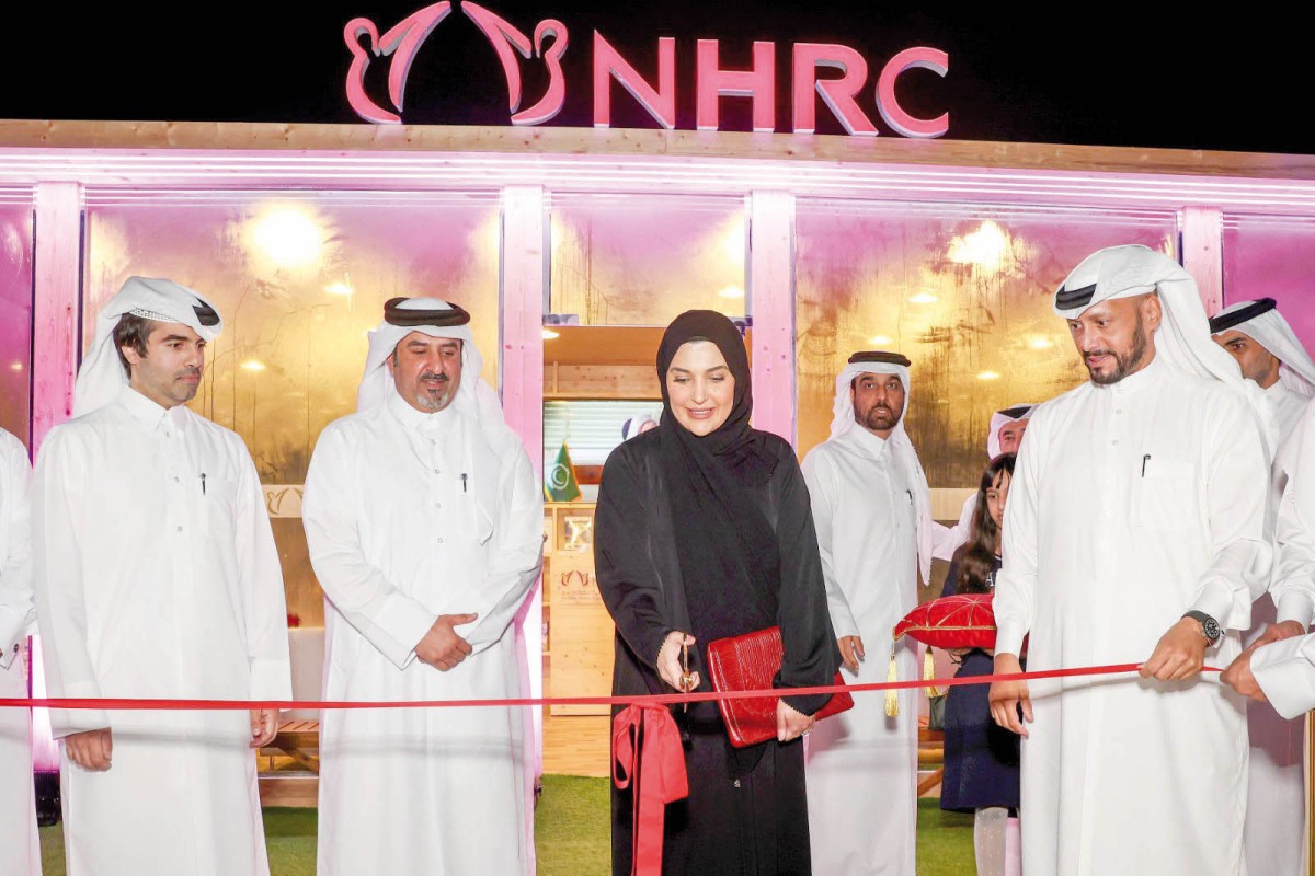 National Human Rights Committee Chairperson H E Maryam bint Abdullah Al Attiyah inaugurating the NHRC pavilion at Doha 2023 Expo.