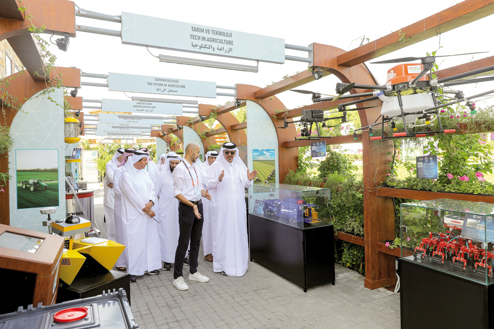 Qatar Chamber Second Vice-Chairman, Mohamed bin Twar Al Kuwari, with other officials touring the Turkish pavilion at the International Horticultural Exhibition Expo 2023 Doha.