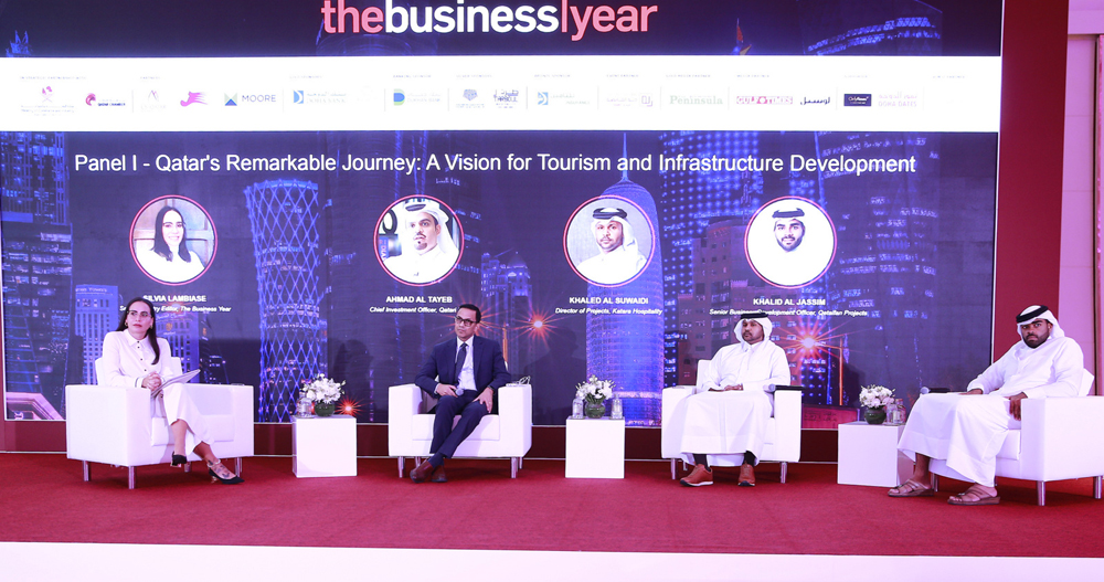 Panelists exchanging ideas at the Qatar Invest Conference 2023, yesterday.