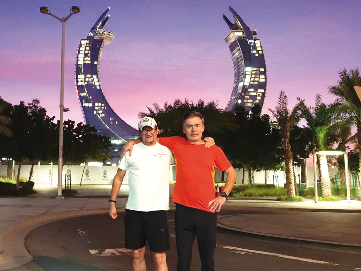 Ambassador of Finland to Qatar H E Pekka Voutilainen (left) with Jukka Viljanen. 