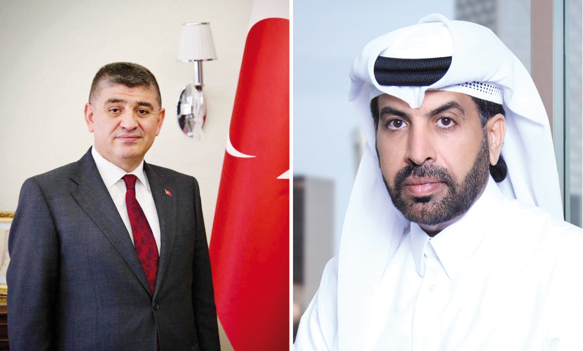 Ambassador of Turkiye to Qatar H E Dr. Mustafa Goksu (left) and Aamal Company CEO Rashid bin Ali Al Mansoori