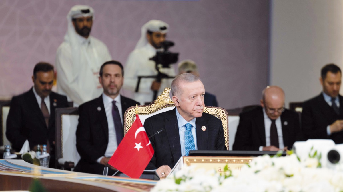 President of Republic of Turkiye H E Recep Tayyip Erdogan speaking at the closing session of the 44th GCC Summit, yesterday.