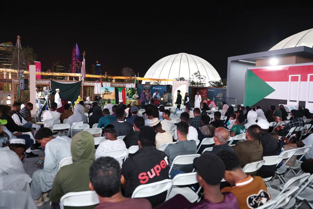 Participants during the celebrations at the Sudanese pavilion. 
