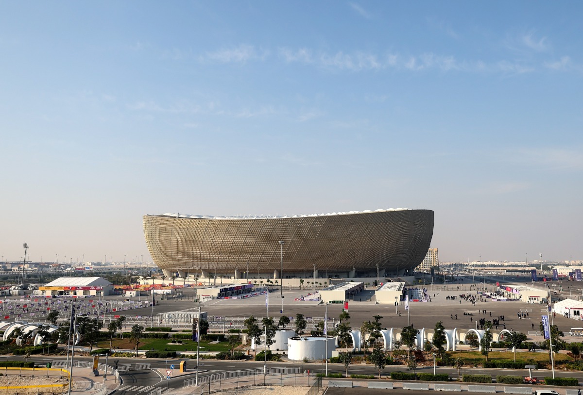 This photo taken on Jan. 11, 2024 shows the Lusail Stadium in Doha, Qatar. (Xinhua/Cao Can)