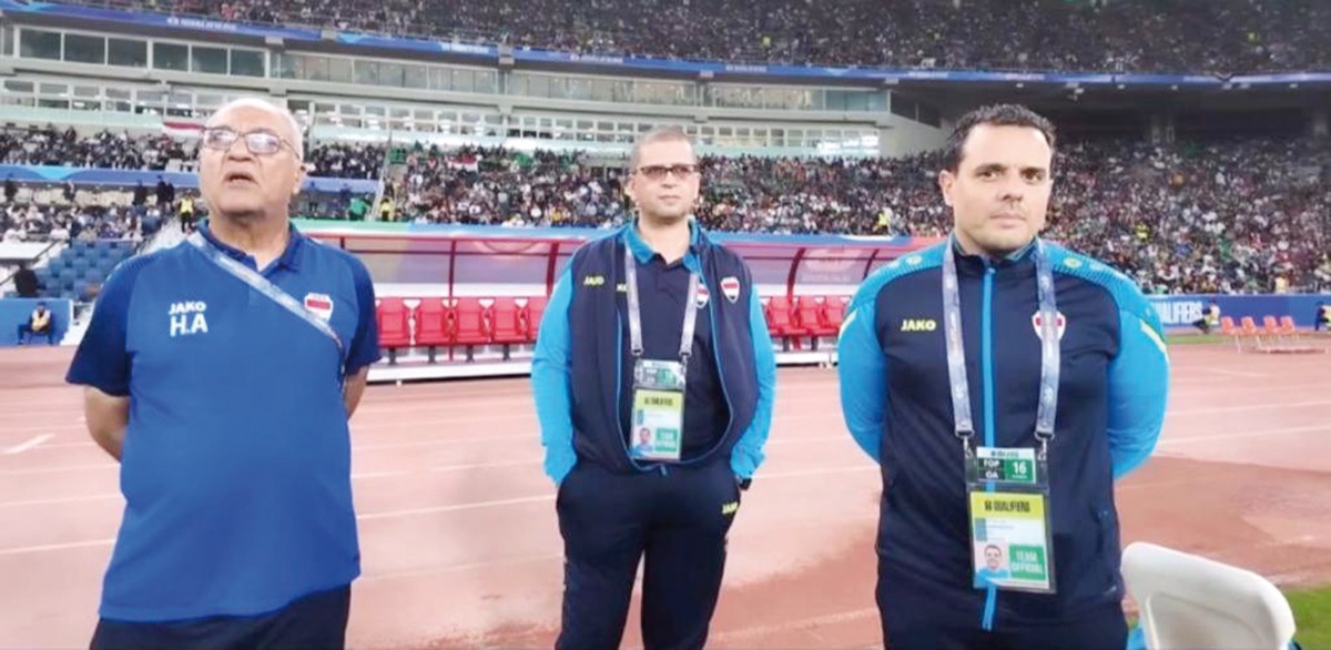 Aspetar staff with Iraq team.