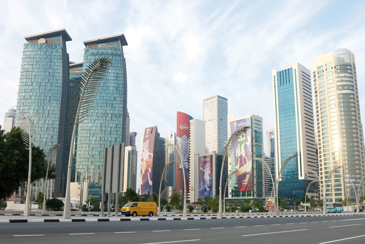 A general view showing banners bearing the Asian Cup Mascot in Doha, Qatar. (AFP)