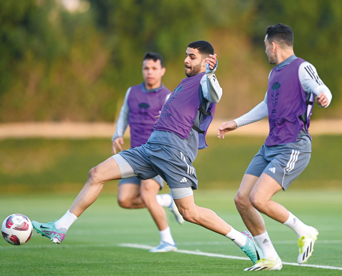 UAE players during a training session.