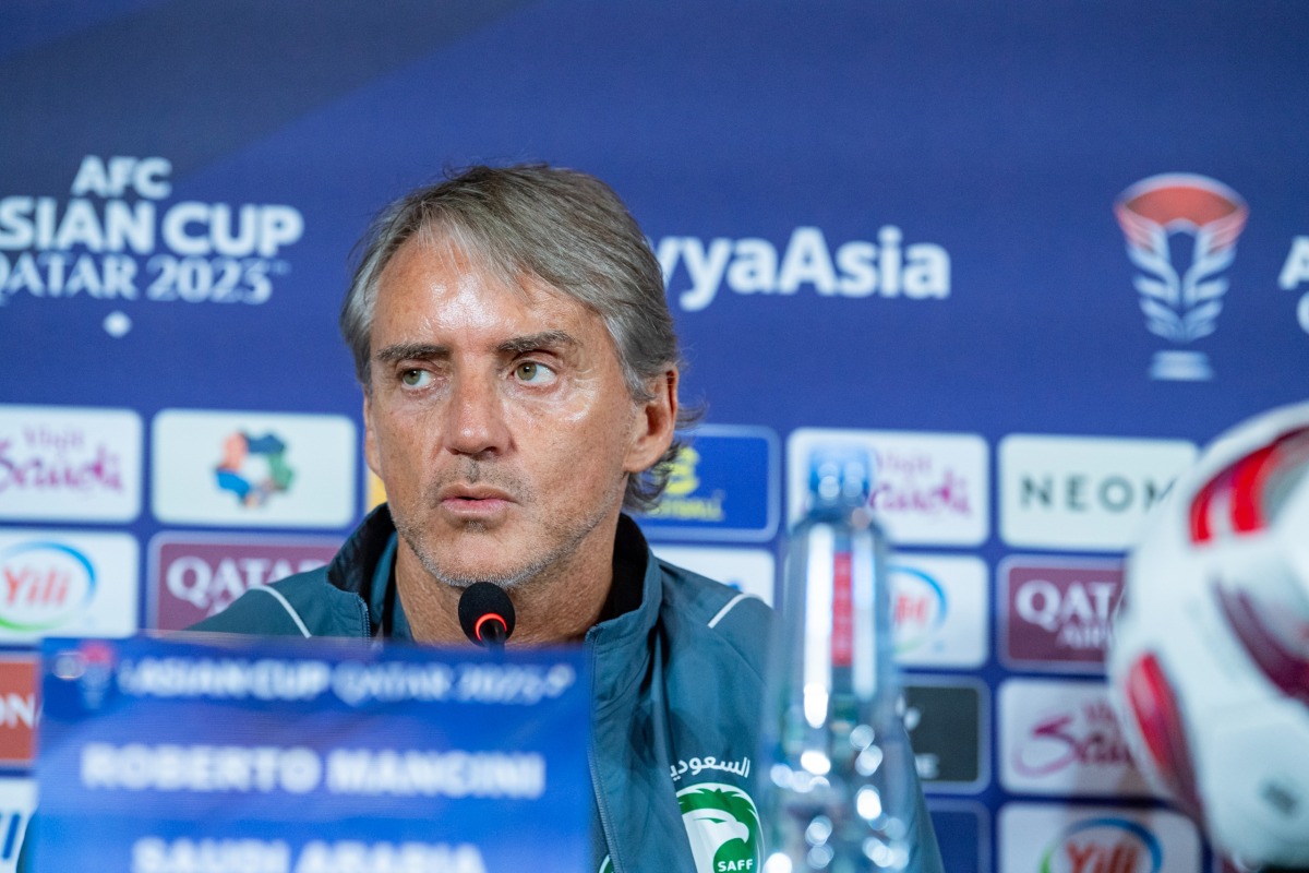 Roberto Mancini at the Press Conference. Pic by Amr Diab / The Peninsula 