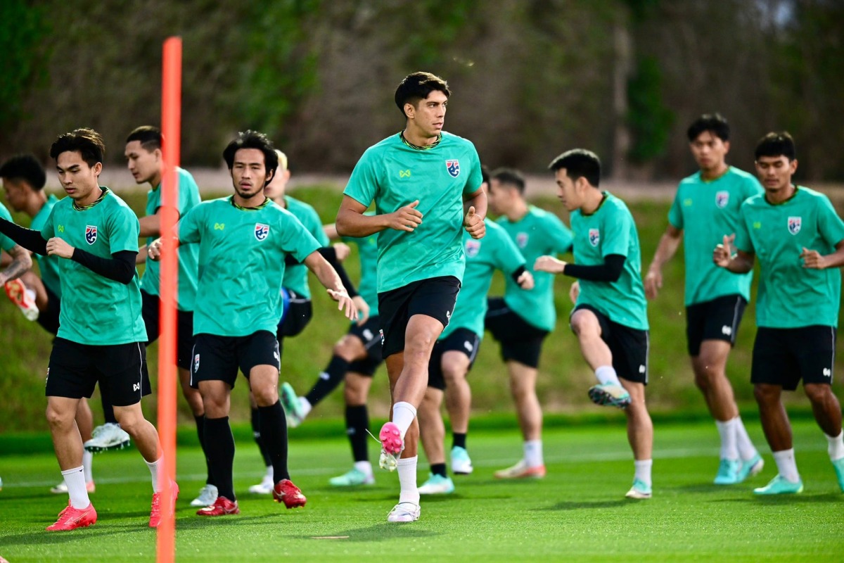 Thailand players during a training session.  