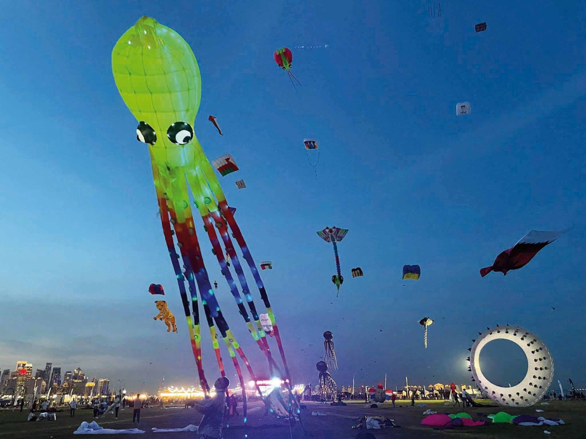 One of the giant kites, which is part of the ongoing 10-day Visit Qatar Kite Festival being held at the Old Doha Port. PIC: Joelyn Baluyut/The Peninsula