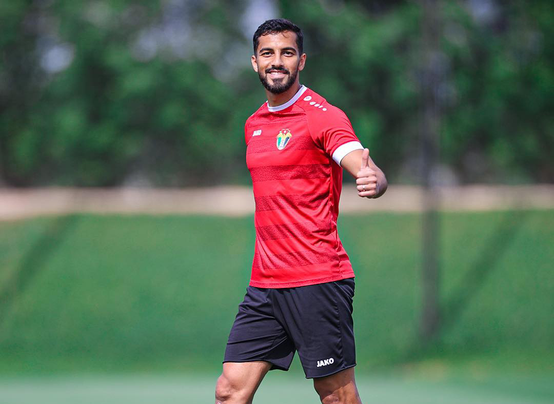 Jordan players during a training session yesterday.