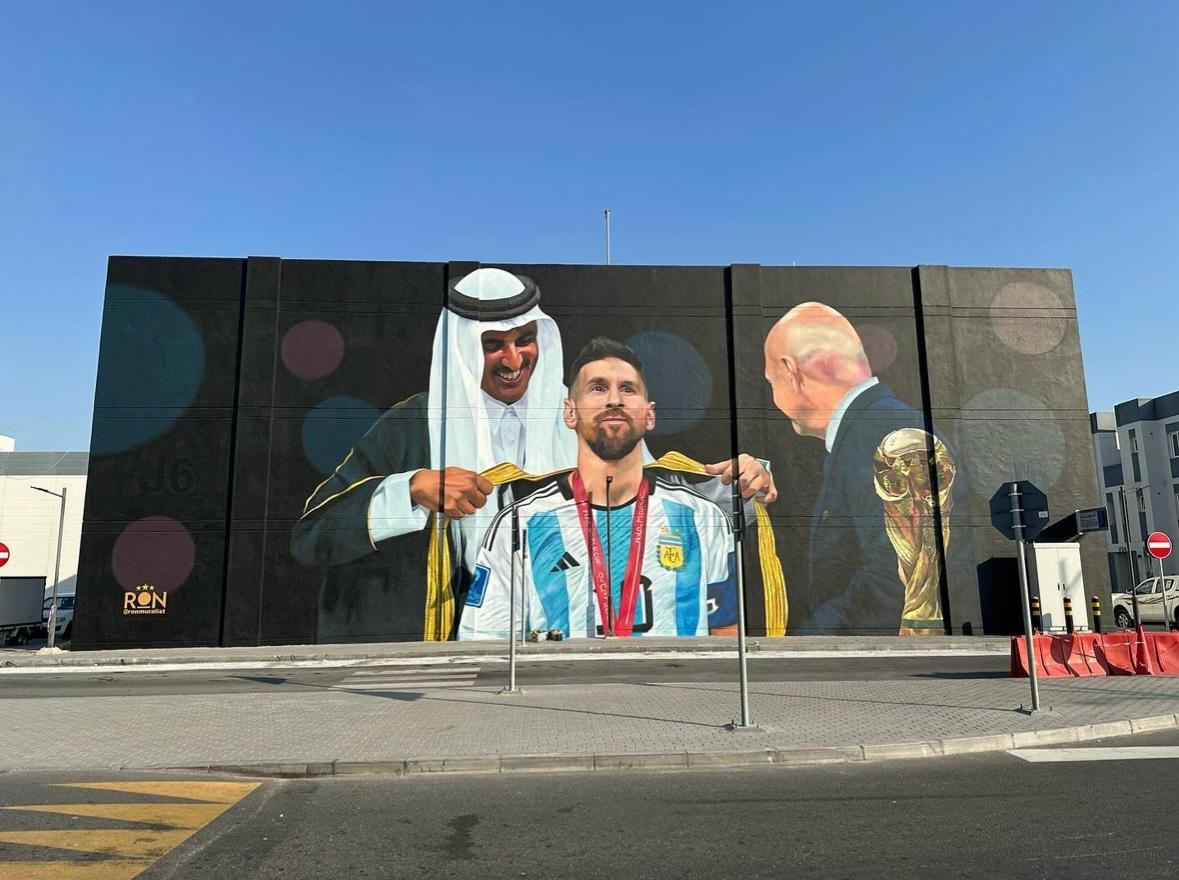 The mural, titled “Magic Night at Lusail Stadium,” adorns the Argentine Neighbourhood in Al Wakra, measuring an impressive 11 metres high by 27 metres long, making it the largest professional mural of its kind in the world.