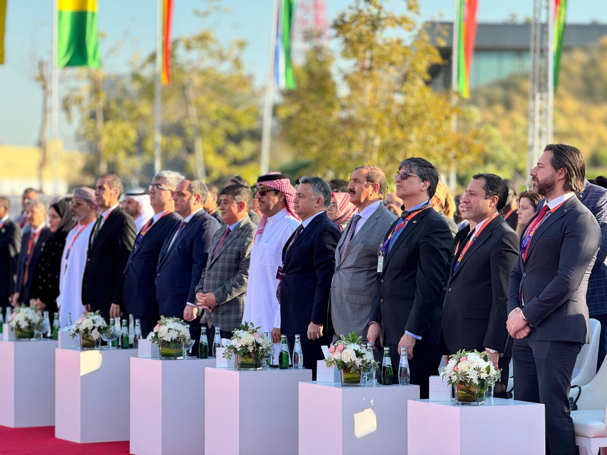 Ambassador of Turkiye to Qatar H E Mehmet Mustafa Goksu with official and guests at the event.