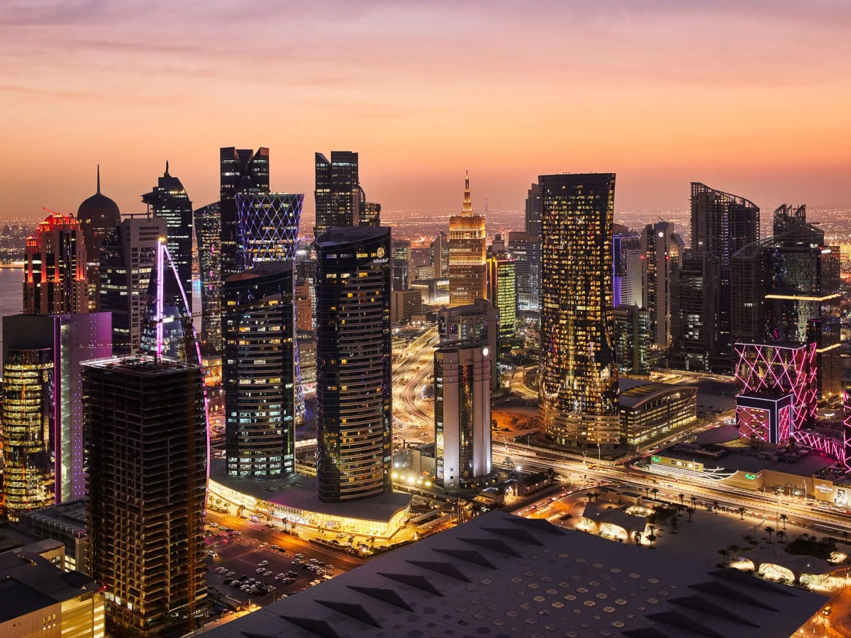 A file photo of an aerial view of the buildings seen in Doha, Qatar.