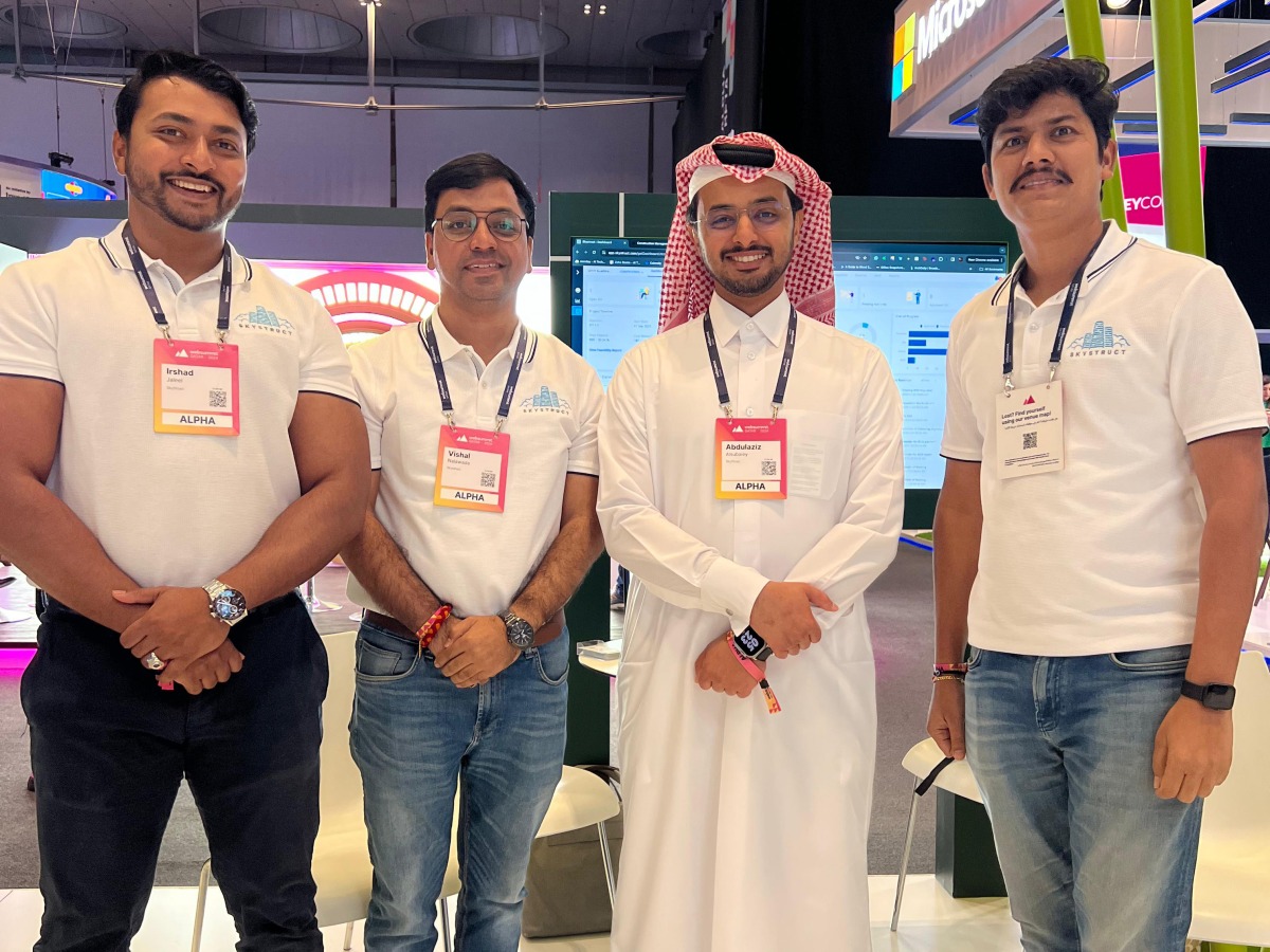 Abdulaziz Alsubaiey, Chairman, SkyStruct with other officials at the Web Summit Qatar 2024.