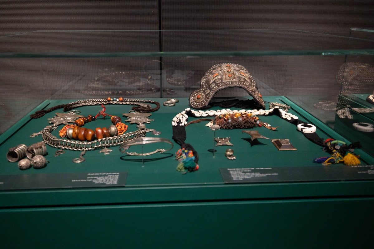 Moroccan artefacts displayed in a museum. 