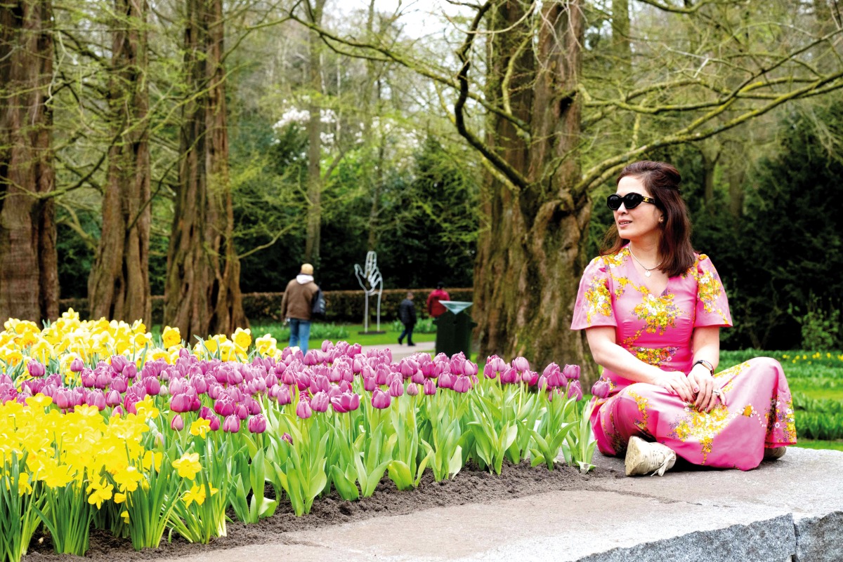 Photographs shows tulips at the Keukenhof gardens in Lisse, western Netherlands, yesterday, after the world’s biggest tulip garden opened to the public for its 75th edition. 