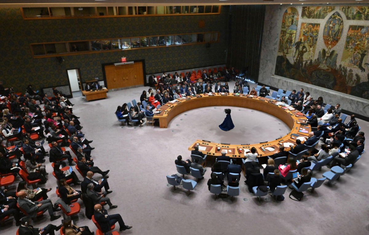 The United Nations Security Council meets on the situation in the Middle East, including the Palestinian question, at the UN headquarters in New York on March 25, 2024. (Photo by ANGELA WEISS / AFP)
