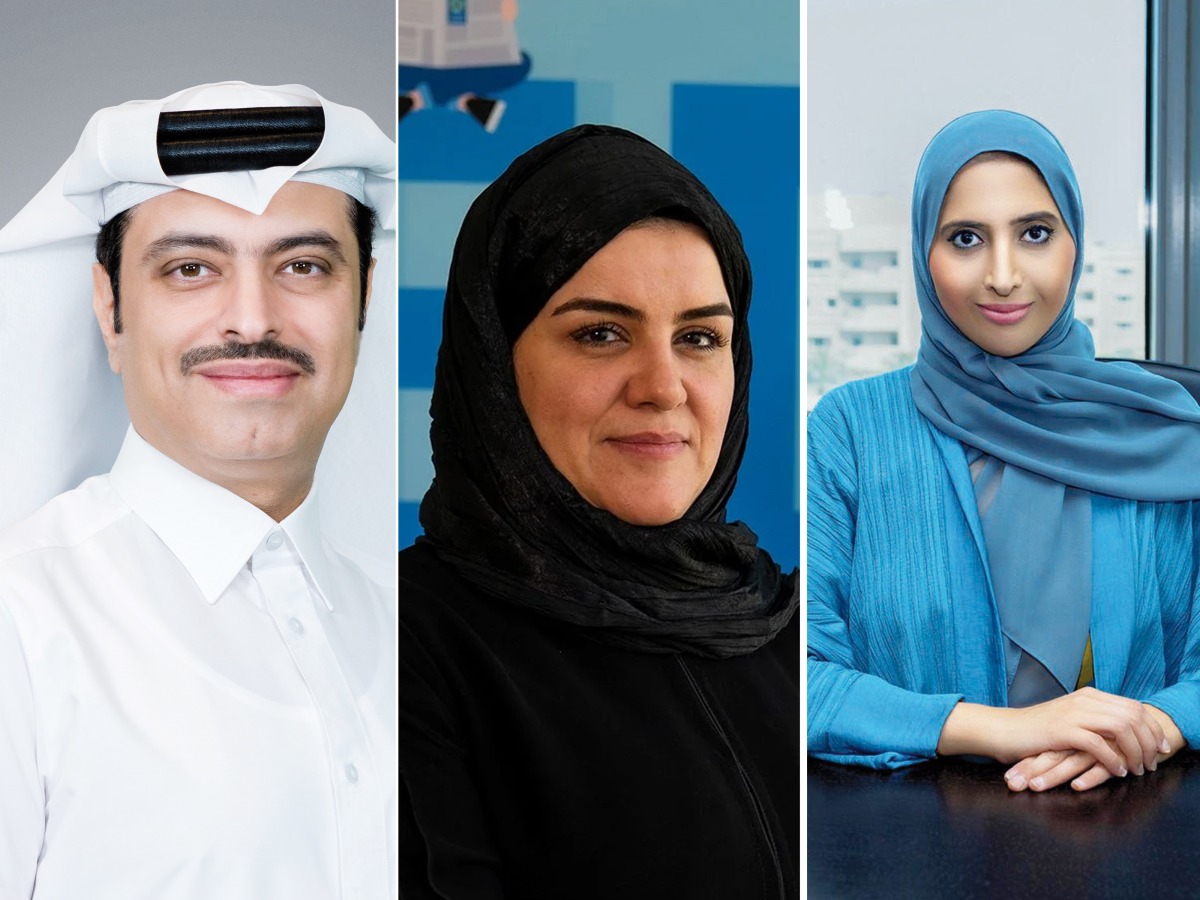 From left: Sheikh Dr. Mohammed bin Hamad Al Thani, Dr. Sadriya Al Kooheji and Dr. Nouf Al Siddiqi