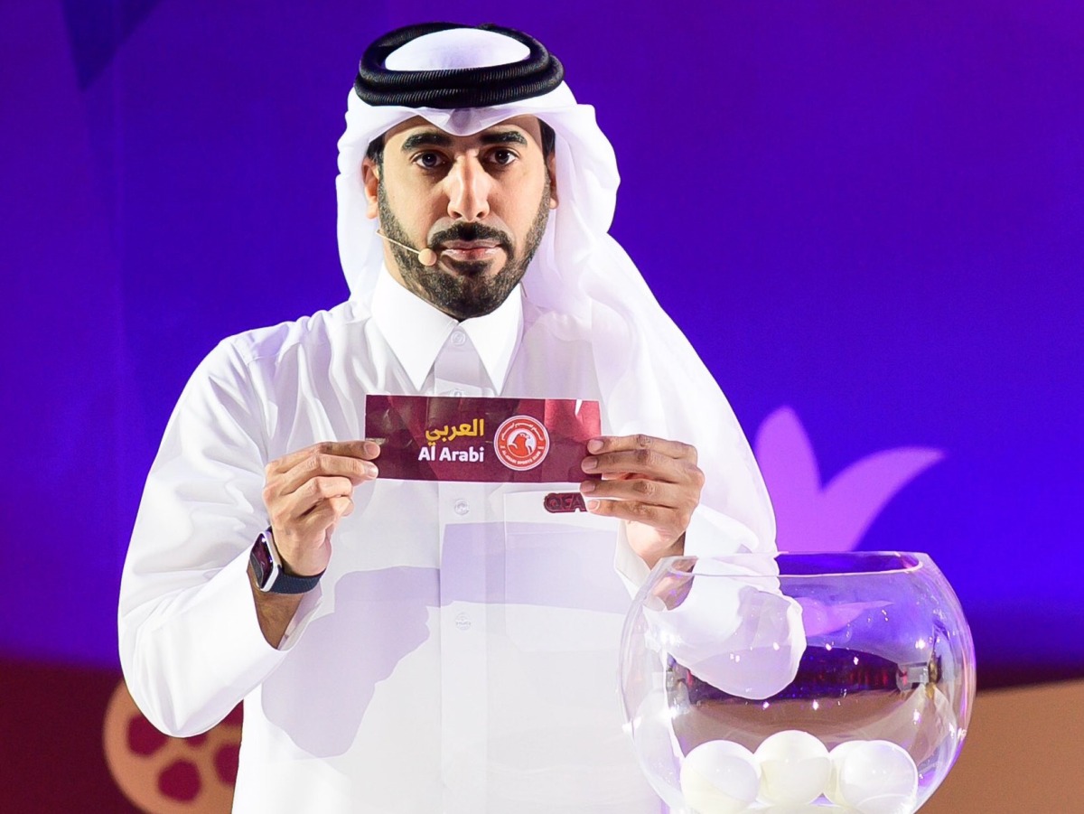 QFA's Head of the Competitions Ali Hammoud Al Nuaimi draws Al Arabi, who will play their Round of 16 game on May 6.  