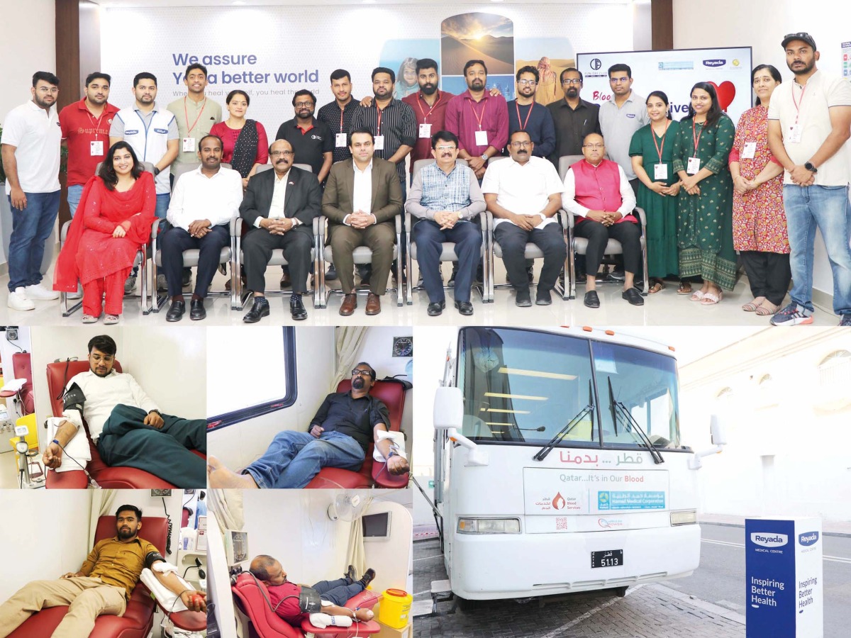 Reyada Medical Centre staff and officials during the blood donation drive.