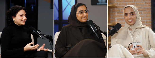 From left: Yemeni-Russian journalist and filmmaker Mariam Al Dhubhani, filmmaker Amal Al Muftah, and Moza Al Hajri, an Ajyal juror since 2016.